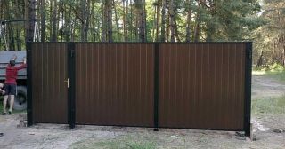 Купить распашные ворота из профнастила Октябрьский, цена от 2787 руб.